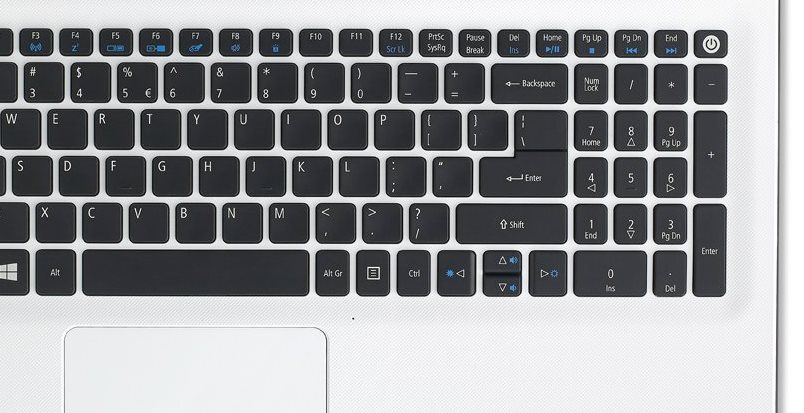 Acer Aspire E 15 E5-574G-52QU keyboard detail